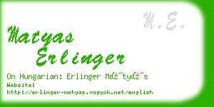 matyas erlinger business card